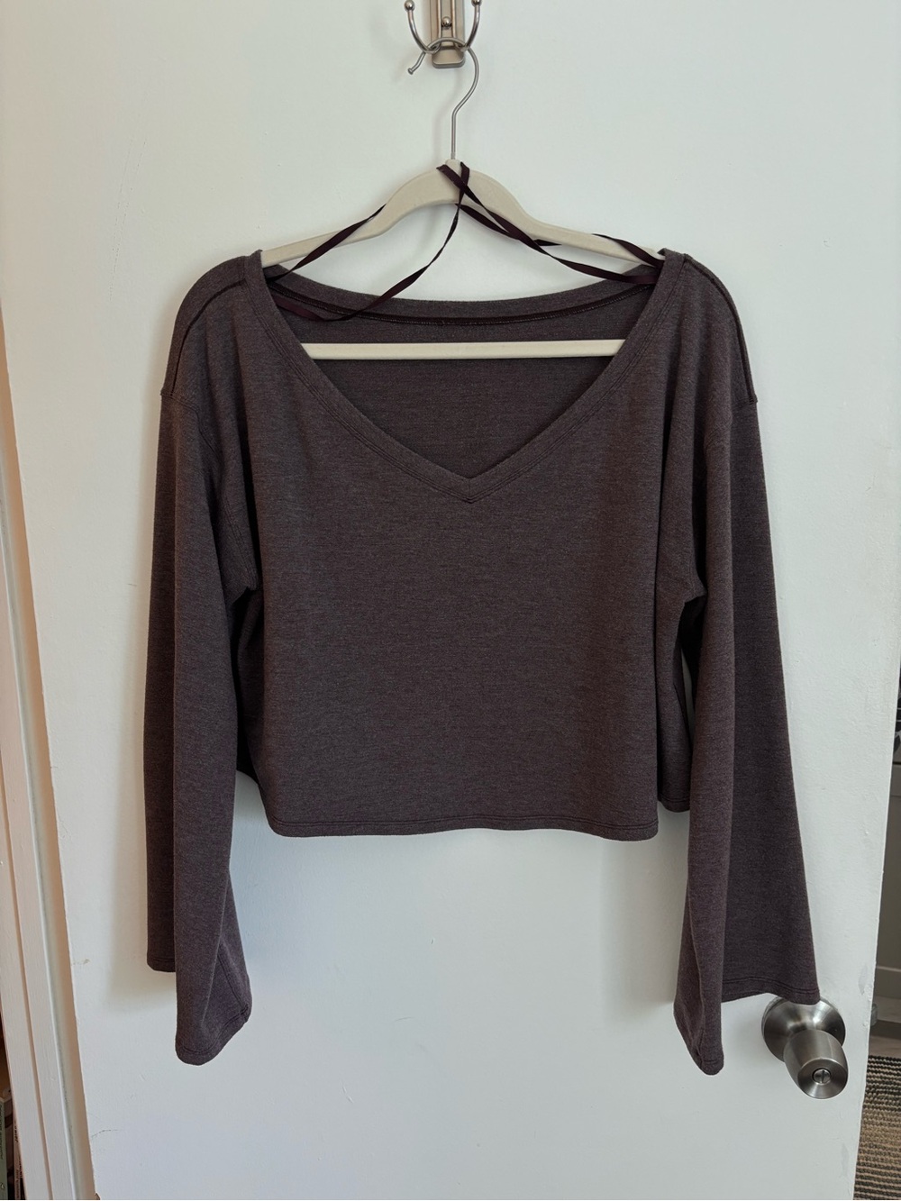 Lululemon V-Neck Bell Sleeve Crop Sweater